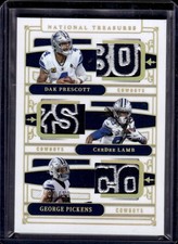 Panini 2025 National Treasures Nfl Gear Trio Prescott Lamb Pickens Gtm-plp 10