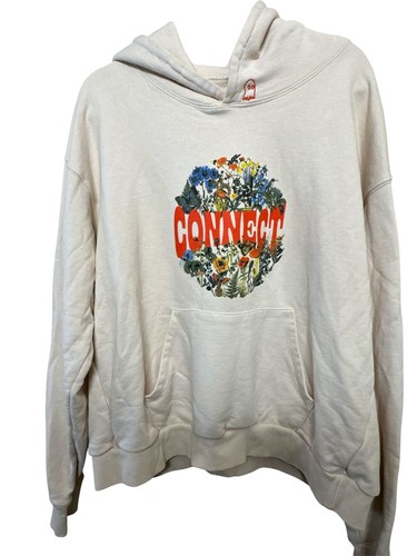Lonely Ghost Connect Butterfly Graphic Beige Hoodie XL
