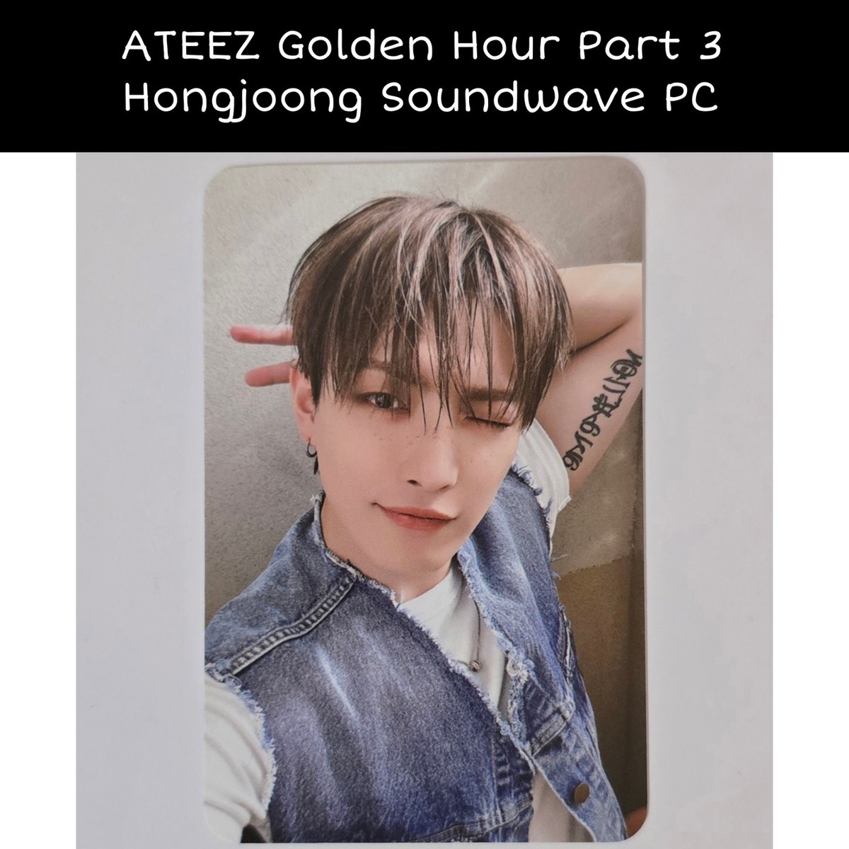 ATEEZ Hongjoong Golden Hour Part 3 Soundwave Tattoo PC | eBay
