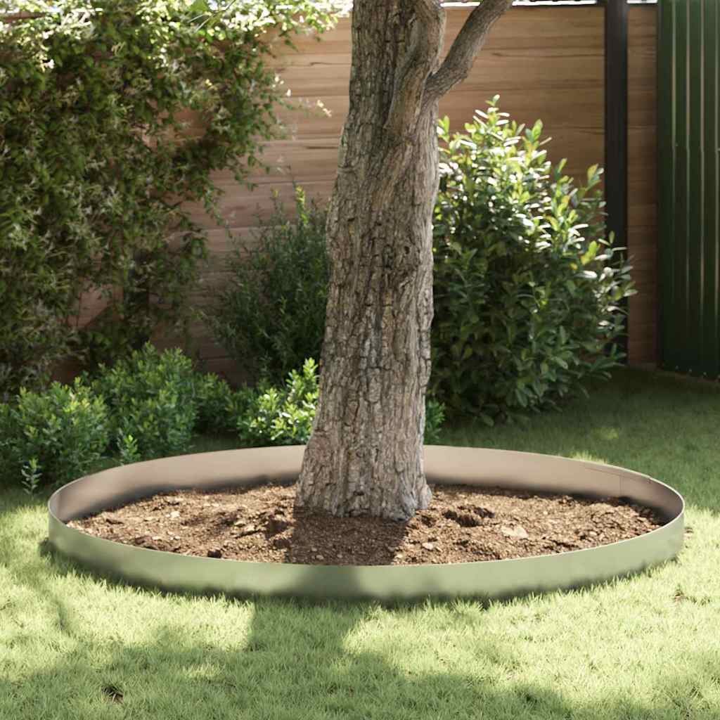 Bordura per Prato Argento 450cm Acciaio - Set 4 Pezzi per Aiuole