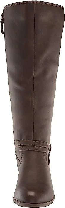 Botas hasta la rodilla Dr. Scholl's Liberate Castaño Sintético Puntera Almendra Tacón Apilado Foto 2 de 4