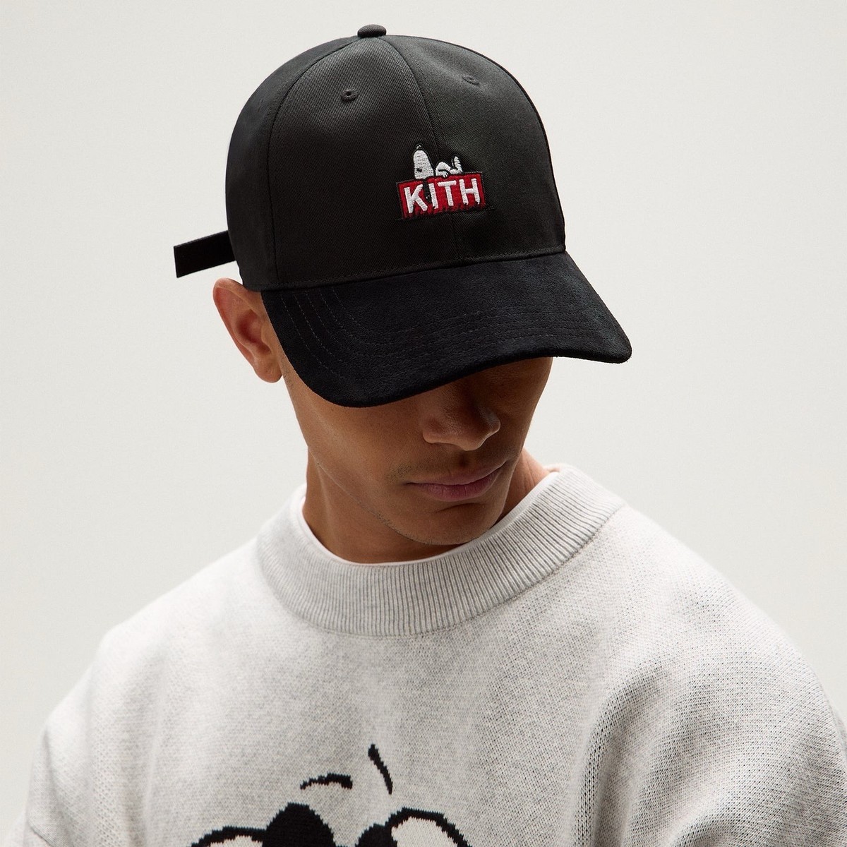 Kith for Peanuts 75 Black Twill Aaron Classic Cap With Suede Brim