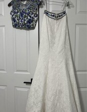Ellie Wilde Two Piece Lace Floral Embroidered Ballgown Prom
