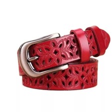 Pin Buckle Belt Ladies Genuine PU Leather Jeans Hollow Casual Waistband Belts