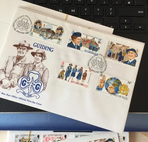 Isle Of Man 1985 Girl Guides Guiding Stamps Set First Day Cover UNADDRESSED FDC