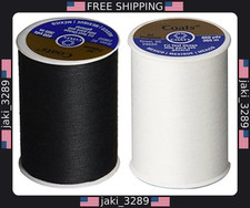 Dual Duty Polyester Thread 400 Yards Each - Black  White 2-Pack