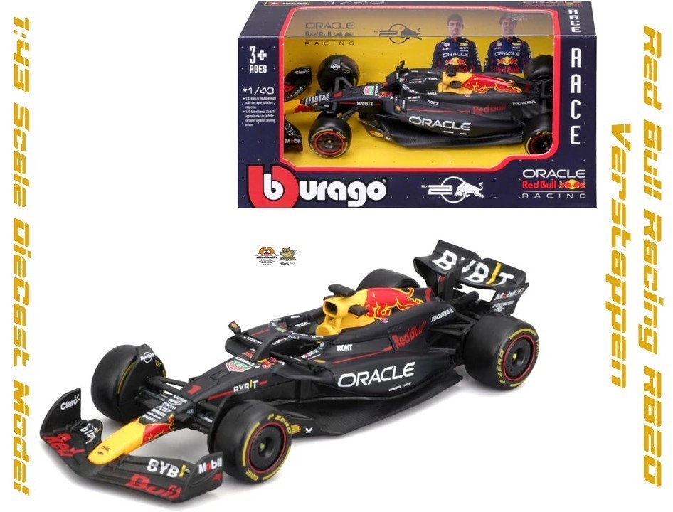 1:43 scale 2024 Red Bull Racing RB20 Honda Verstappen diecast model by Burago
