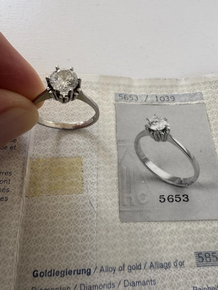 Brillant Ring Weißgold 1,07 Ct, 585 Weißgold