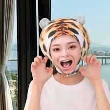 Plush Tiger Headgear Hat Party Dress up Hat Cartoon Animal Stuffed Cap for