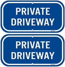 2-Pack Private Driveway, 12"X6" Heavy 0.40 Aluminum Rust Free Sign Professional