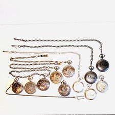 POCKETWATCHES 11 ct lot modern branded unbranded for parts or repair not running