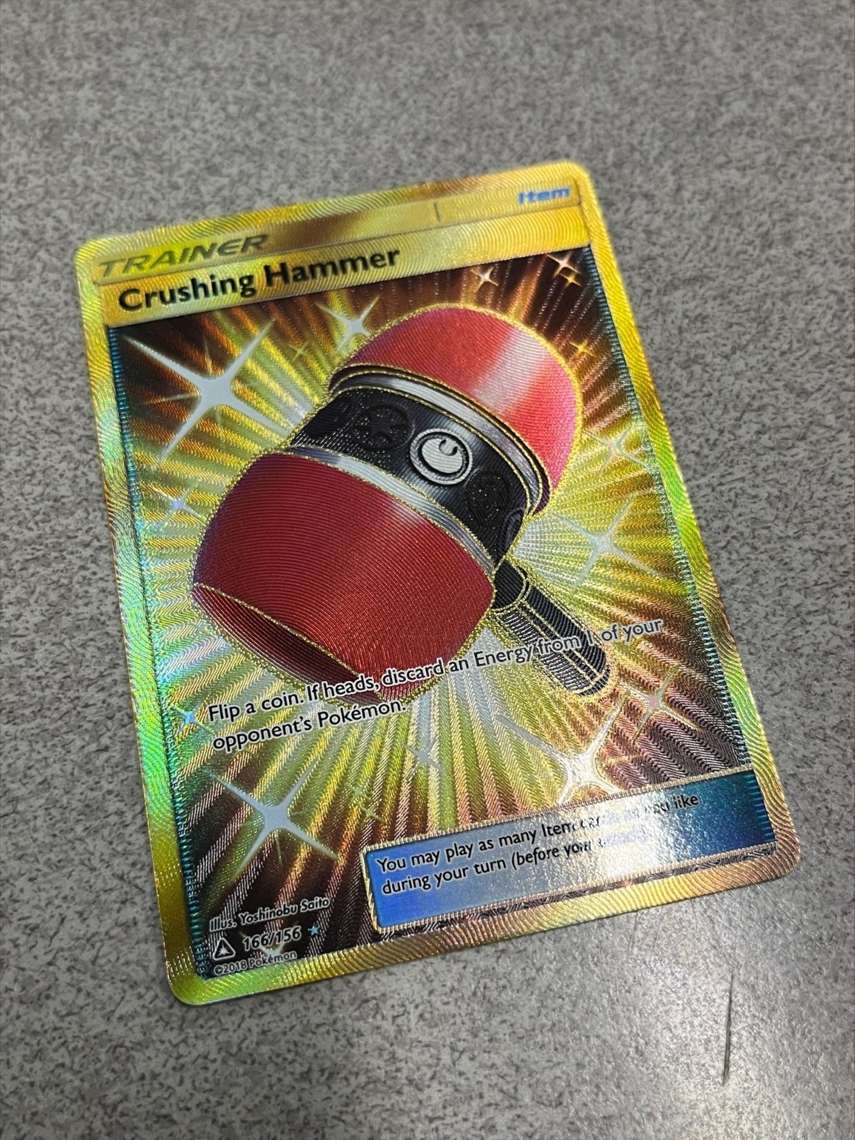Pokemon Card - Crushing Hammer - 166/156 - 2018 - LP!
