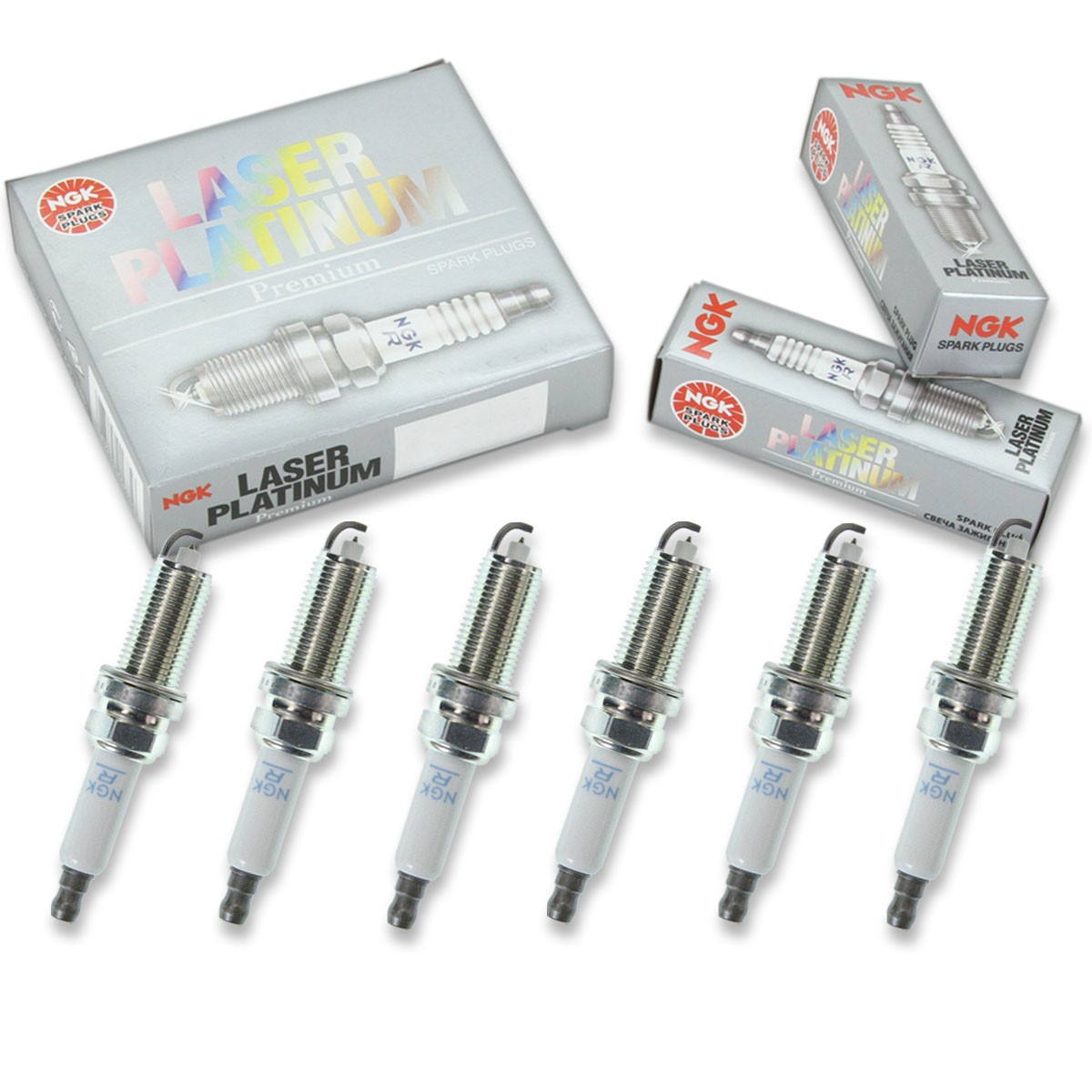 6 pcs NGK Laser Platinum Spark Plugs for 2009-2010 BMW 528i xDrive 3.0L L6 - qd
