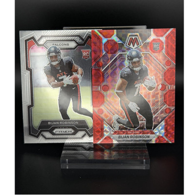 Panini Rookie Bijan Robinson Prizm #305 & Mosaic #284 Football Falcons Card Lot