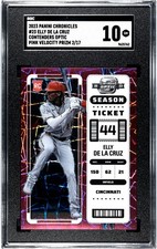 2023 Panini Contenders Elly De La Cruz PINK VELOCITY PRIZM /17 SGC 10 GEM RC