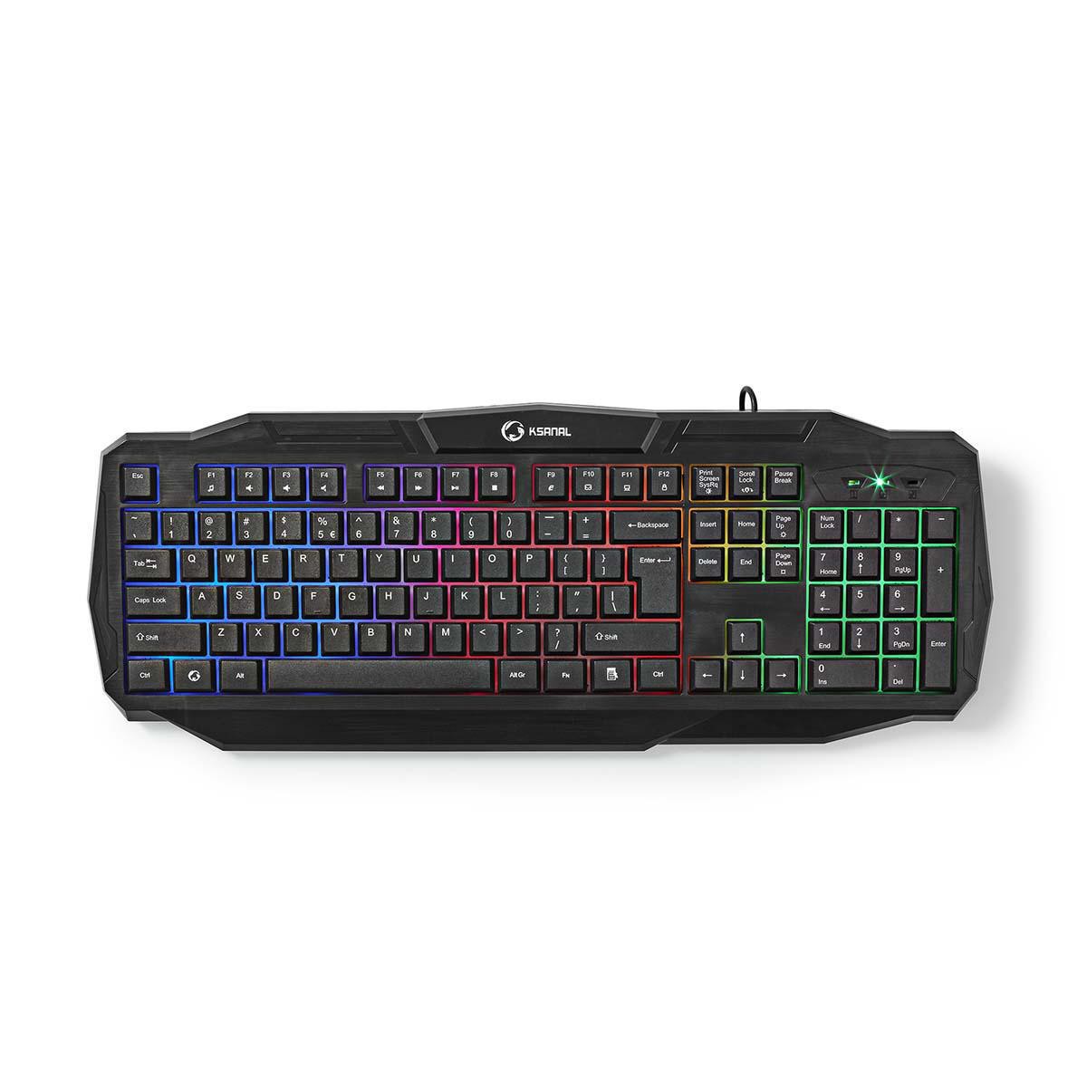 Clavier gamer LED Nedis pour sessions de jeu nocturnes et bureau US Layout