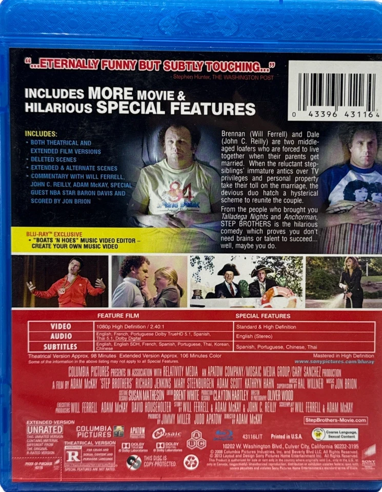 Step Brothers - Blu-ray - Will Ferrell + John C. Reilly - Extended And Unrated - - Image 2 of 3