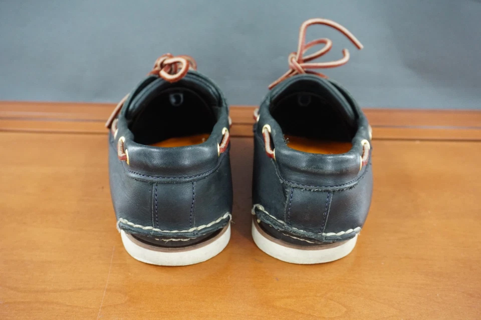 Timberland Boat Shoes Mens Size 11 Black Classic 2-Eye Leather Moc Toe Loafer - Image 4 of 4