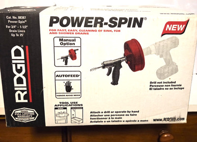 RIDGID Power Spin Drain Cleaner w/Autofeed 3/4'' - 1 1/2'' up to 25'