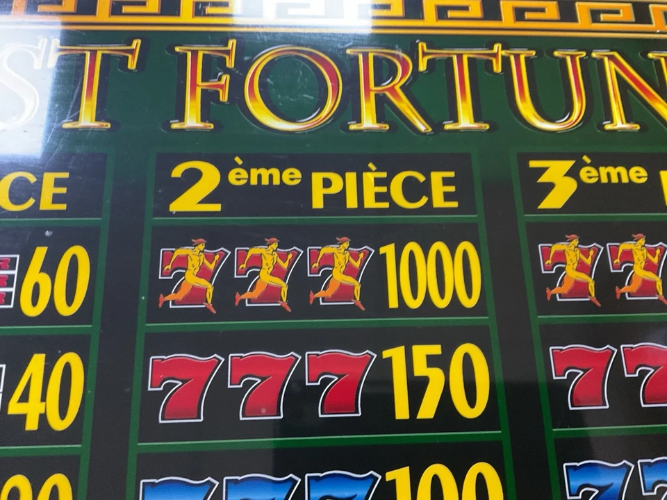 MACHINE A SOUS “FAST FORTUNE” Plaque de Plexiglass Peinte - CASINO Vintage - Photo 3/4