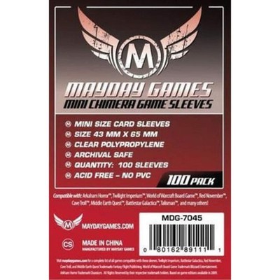 100 Schutzhüllen Sleeves Mayday Games 43x65 Mm Hüllen Für Brettspiele
