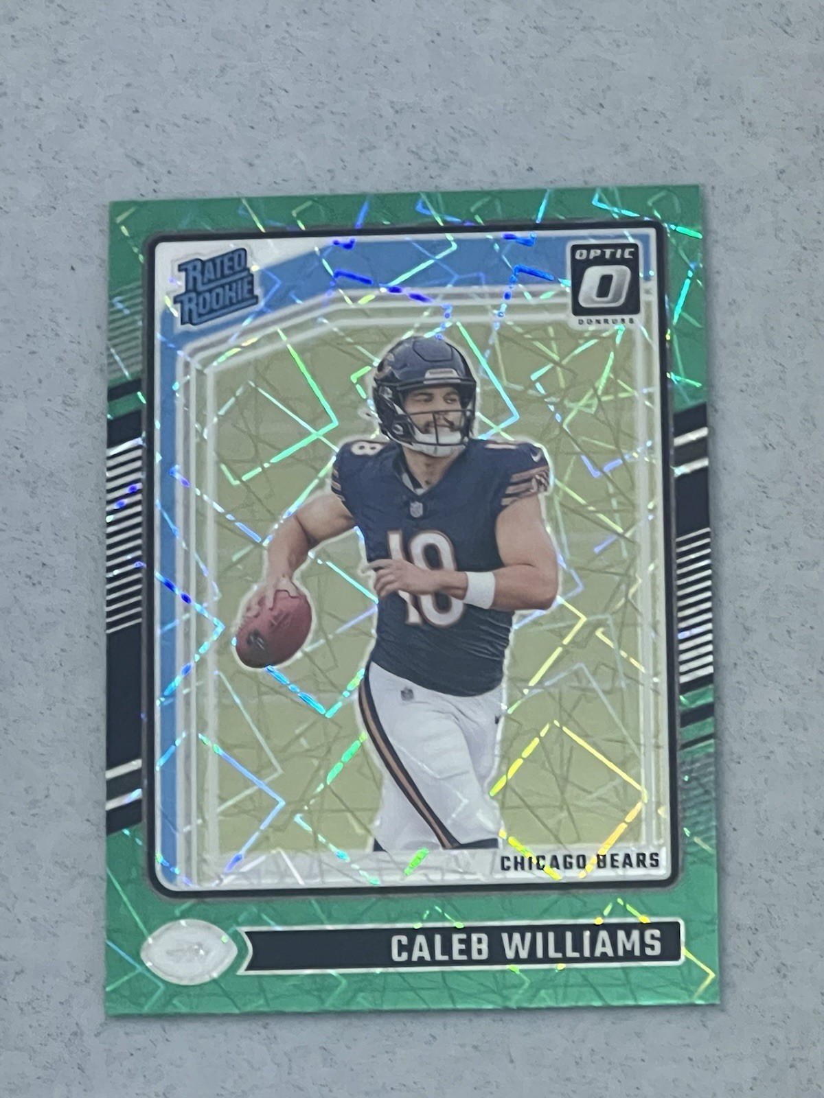 2024 Panini Donruss Optic Caleb Williams #201 GREEN VELOCITY Prizm Rated Rookie