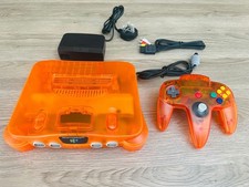 Nintendo 64 Console - Pal - Transparent Orange  1 Orange controller Pal VGC