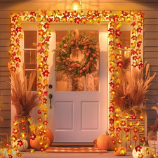 Fall Decor Multicolored Maple Leaf Lights, 10Ft 20LED Lights Battery Operated Fa