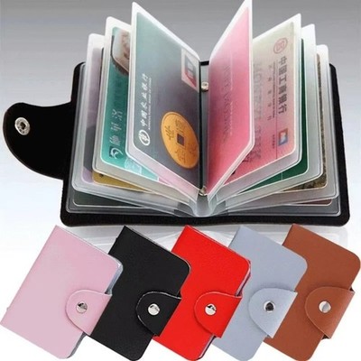 24 Cards Pu Leather Credit ID Business Card Holder Pocket Wallet Purse Box New