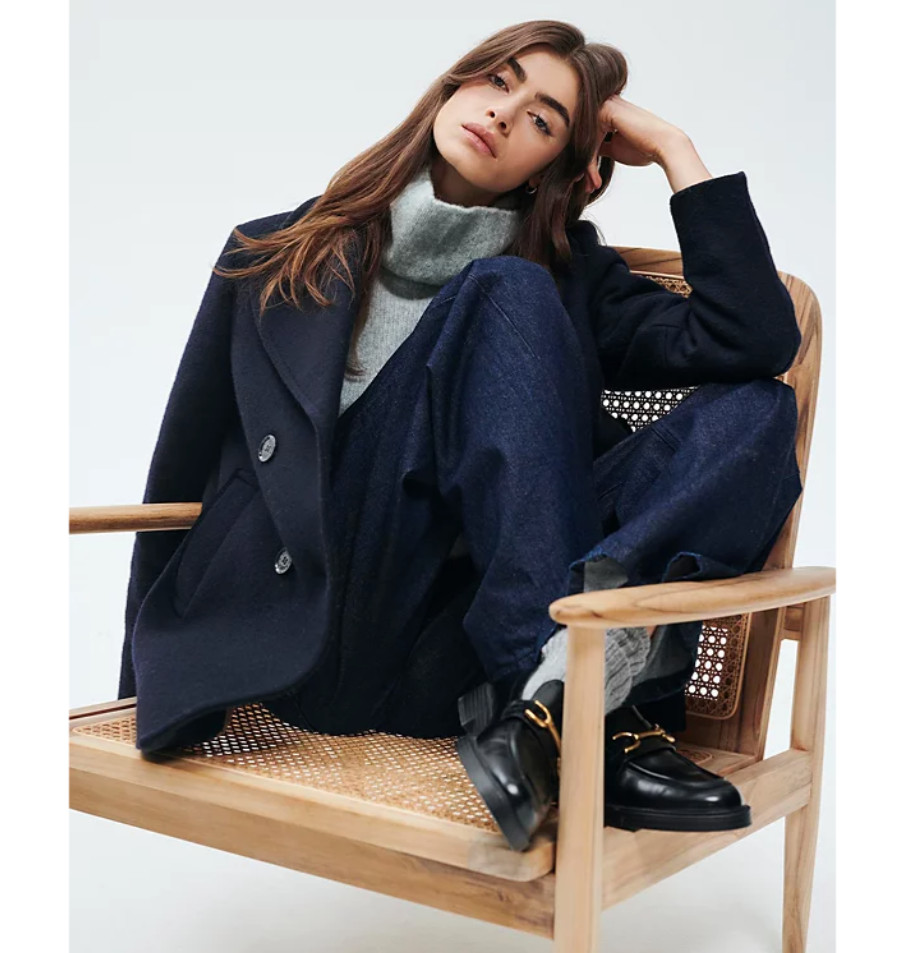 Barbour Ingrid Double Breasted Wool blend Peacoat MSRP$565 English Elegance image 5