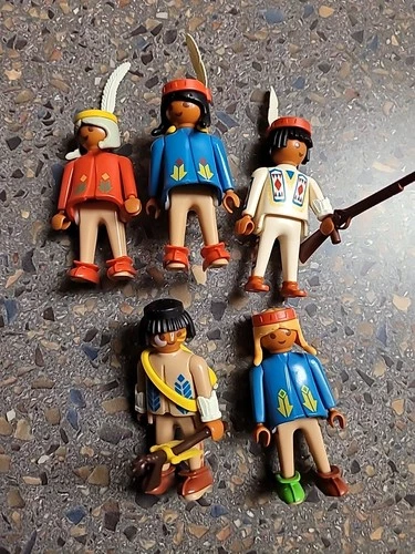 Vintage Playmobil Indian Native American Figures 5 Five Plus Baby Lot People