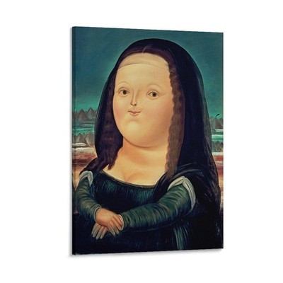 Fernando Botero Mona Lisa Canvas Wall Art Parody Painting Poster