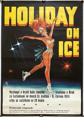 Original Vintage Poster HOLIDAY ON ICE - SHOW - EISKUNSTLAUF - THEATER - 1974
