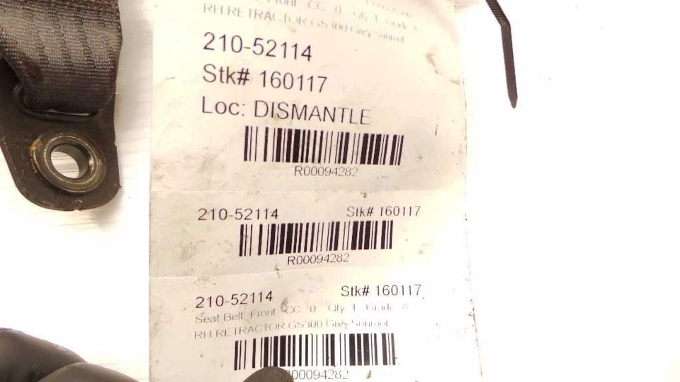 98 99 00 LEXUS GS300 PASSENGER SIDE FRONT SEAT BELT ASSEMBLY  - Image 3 of 3