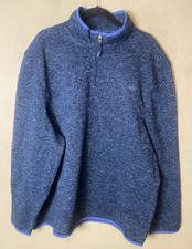 DOCKERS Long Sleeve 1/4 Zip Mock Neck Blue Heather Pullover Sweater SZ 2XL-NWOT
