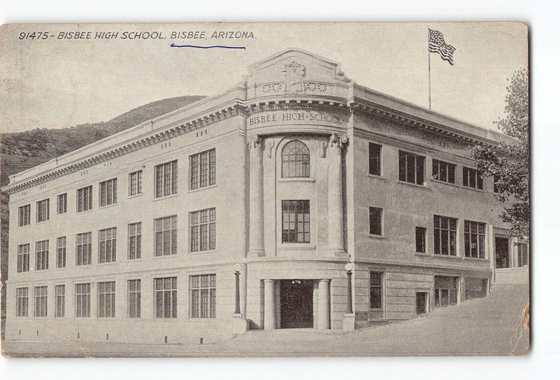 Bisbee Arizona AZ Postcard 1907-1915 Bisbee High School
