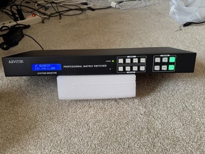 4K HDMI Matrix Switcher 4x4 with Web GUI & 3.5mm Audio Output, Support LAN/RS...