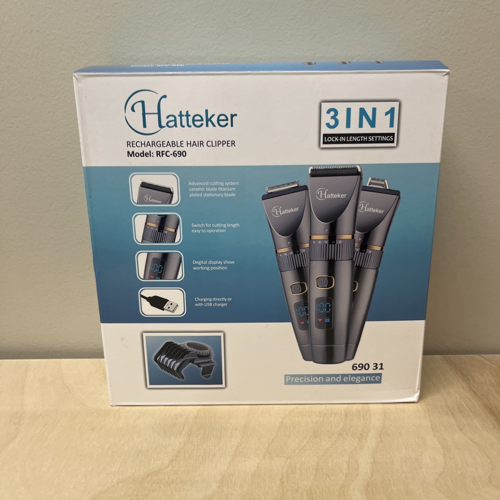 Hatteker Men's 5-in-1 Hair Clipper and Beard Trimmer Recharg