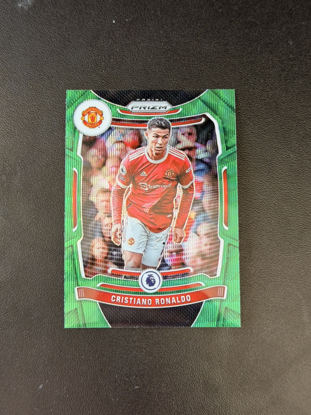 2021-22 Panini Prizm Premier League Cristiano Ronaldo #283 Green Wave Prizm Card view 2