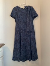 Talbots Women's Blue Floral Printed Short Sleeve Shift Dress Size 8P