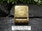 Old Rare Vintage Antique Civil War Relic Dimaond Company Match Safe Tin w/ Hinge