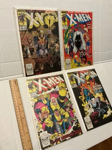 Vintage X-Men Comic Book Lot Issues # 252 253 254 & 255 Marvel 1980s Wolverine