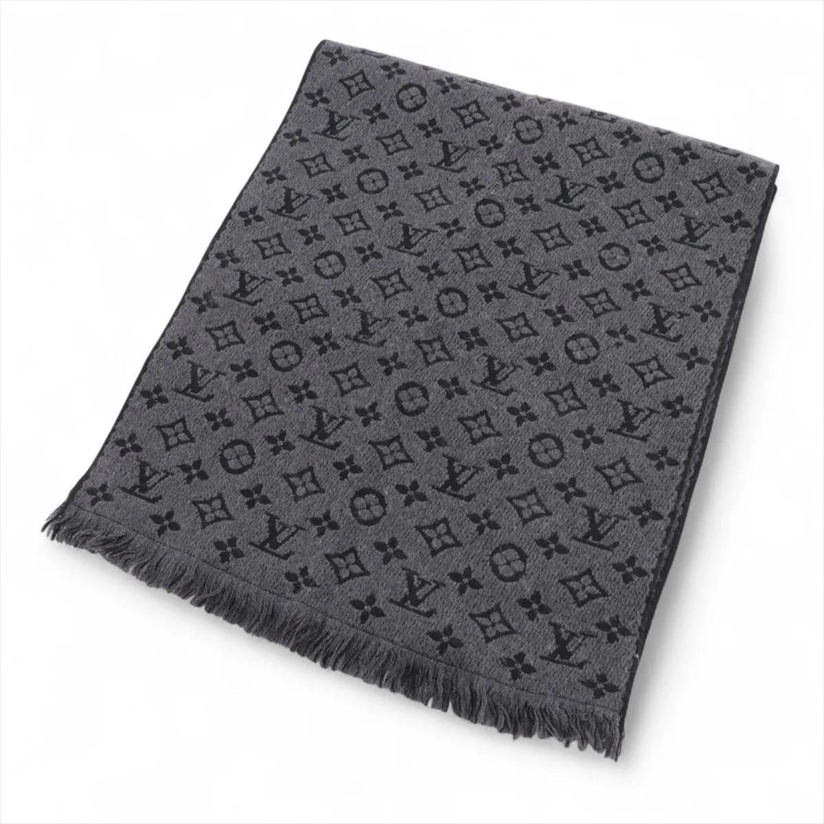 Louis Vuitton M78526 Echarpe Monogram Classic IS1220 Scarf Wool Black