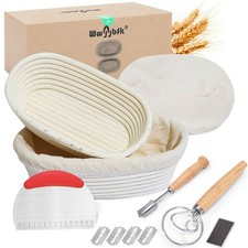 Banneton Bread Proofing Basket, Sourdough Bread Baking Supplies, Oval Rattan ...