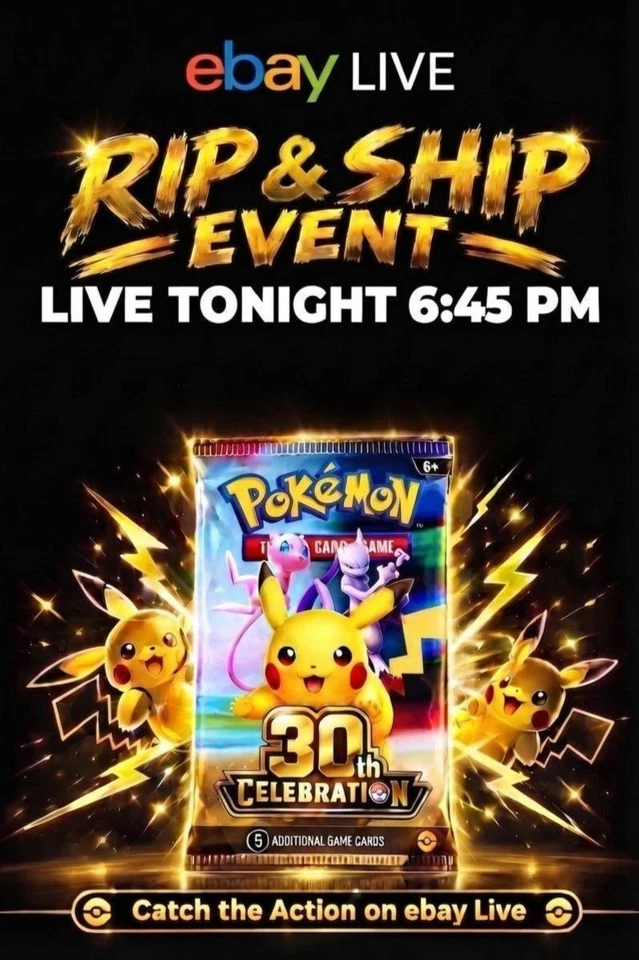 🔥 Pokémon Rip & Ship - 30th Celebration £1 Starts - Live Auction #15