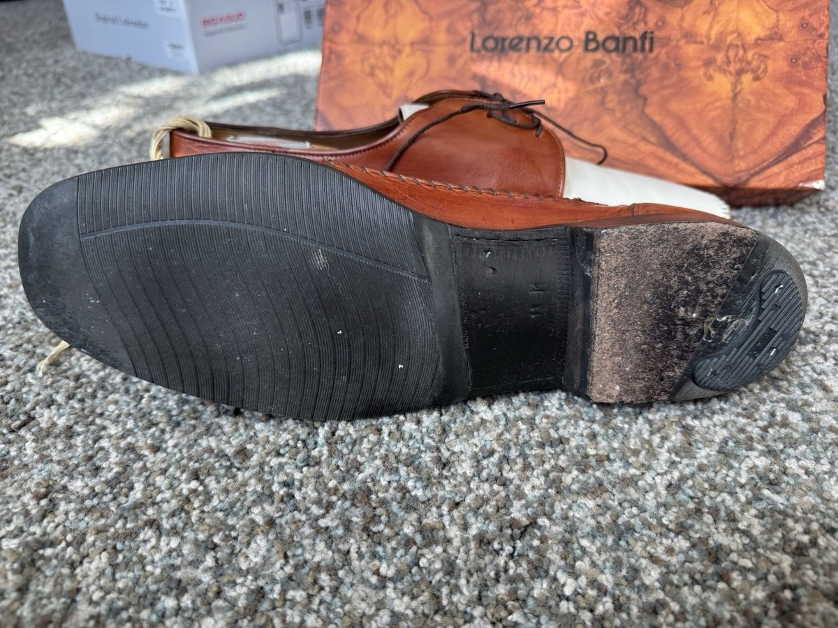 Lorenzo Banfi Made In Italy 2 Toned Leather Lace Up Loafer 11M W/ Box And Shaper Lorenzo Banfi Made In Italy 2 Toned Leather Lace Up Loafer  main image 3