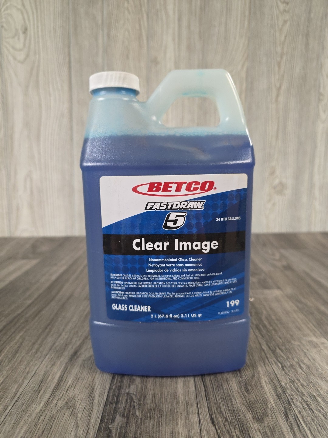 BETCO 199 Fastdraw 5 Clear Image Non-Ammoniated Concentrated Glass Cleaner 2 L