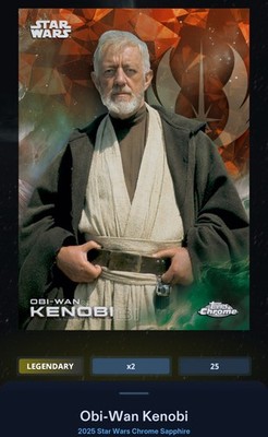 Obi-Wan Kenobi Orange 25cc Legendary Star Wars Card Trader Chrome Sapphire