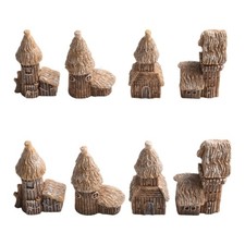 Creative Resin Cottage Figurines Set of 8 for Unique Fairy Garden Ideas