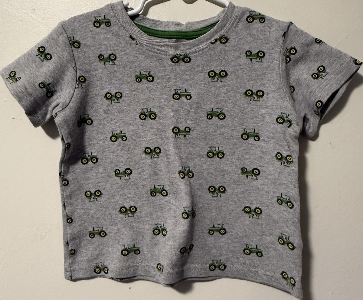 John Deere 24M Gray Shirt Cotton Tractor Graphic Crew Neck Short Sleeve T-Shirt